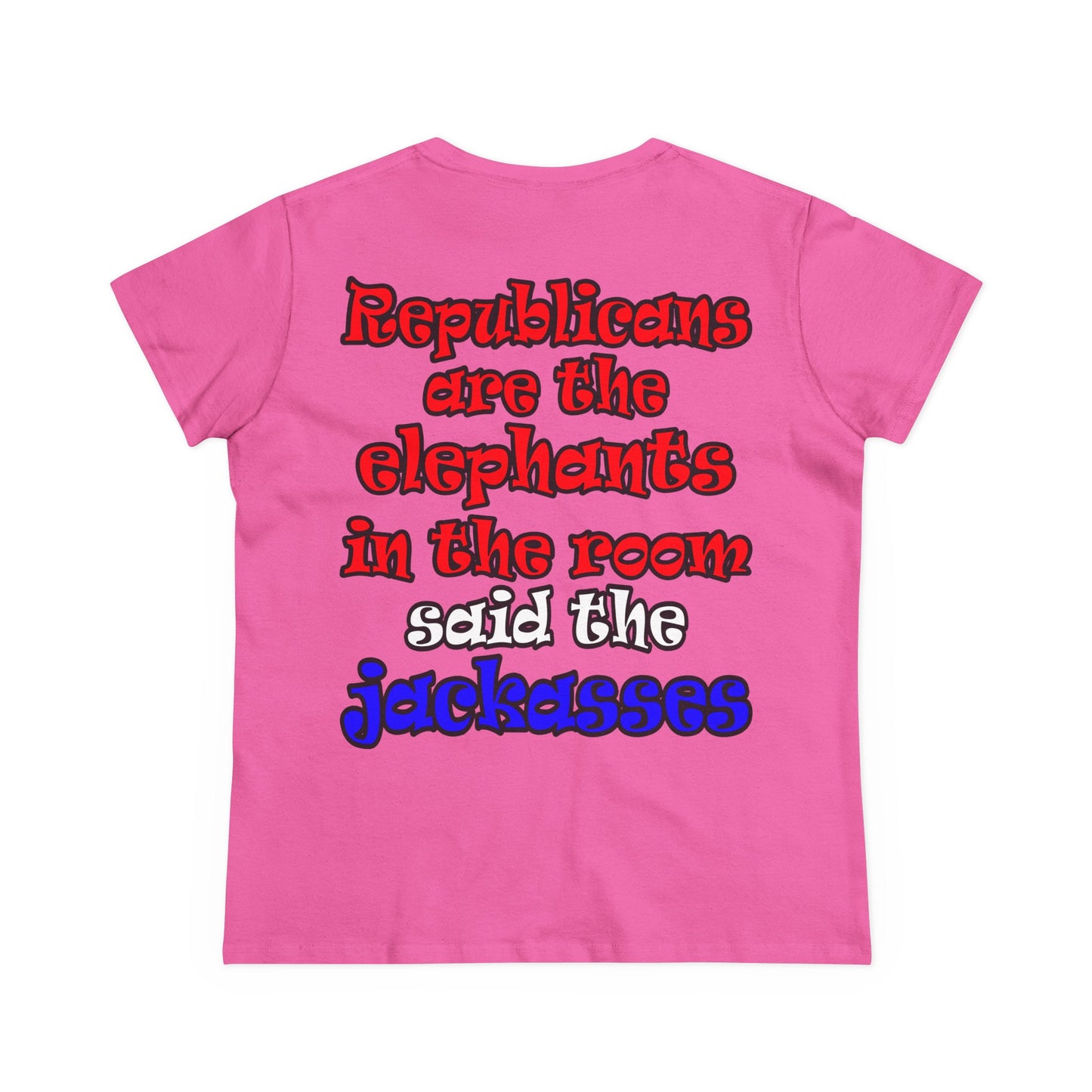 donkeys and elephants - Women's Midweight Cotton Tee