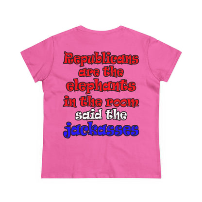 donkeys and elephants - Women's Midweight Cotton Tee