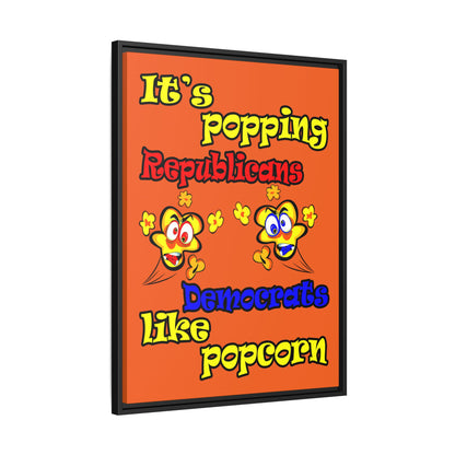 popping like popcorn - framed canvas art (orange)