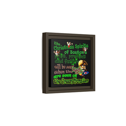 christmas spirits of boston - framed canvas art (black)