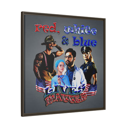 rw&b lives matter - framed canvas art (grey-light grey)