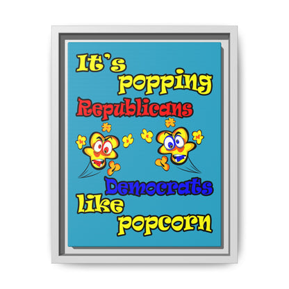 popping like popcorn - framed canvas art (turquoise)