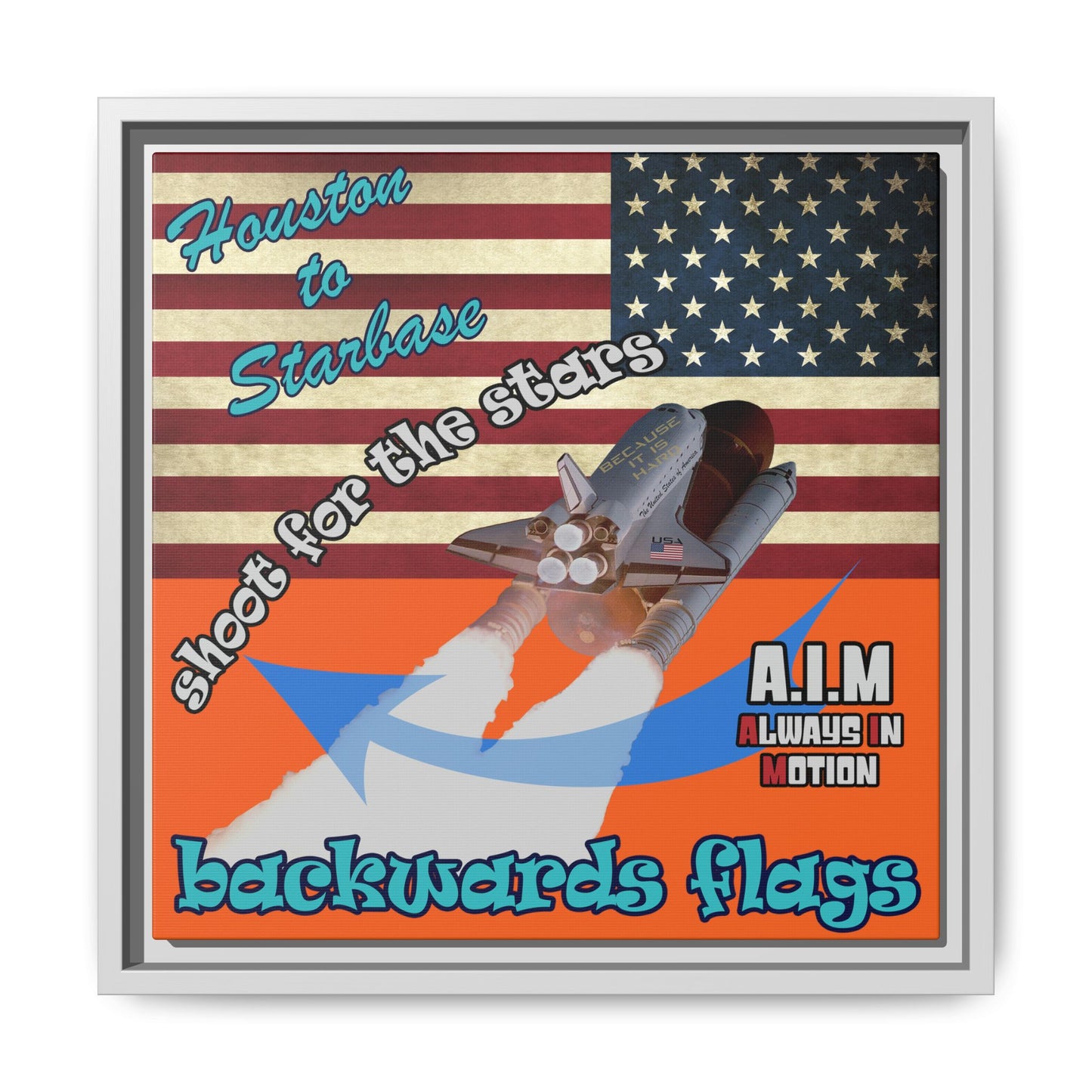 shoot for the stars - framed canvas art (orange)