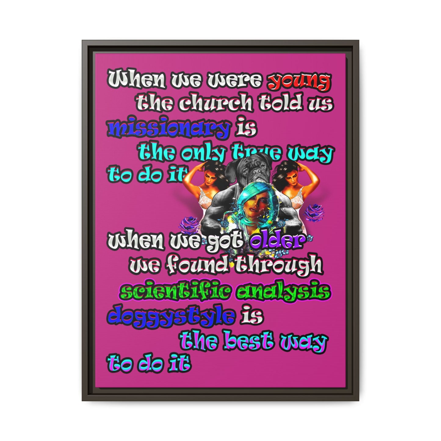 doggystyle - framed canvas art (pink)