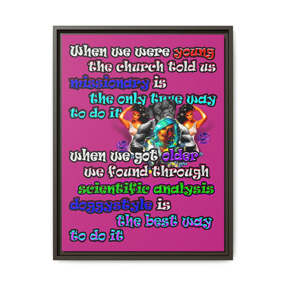 doggystyle - framed canvas art (pink)