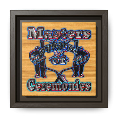 em cee squared - framed canvas art (butterscotch wood finish)