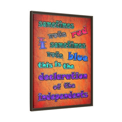 declaration of the independents - framed canvas art (burnt orange)