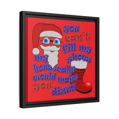 santa's shoes - framed canvas art (red)