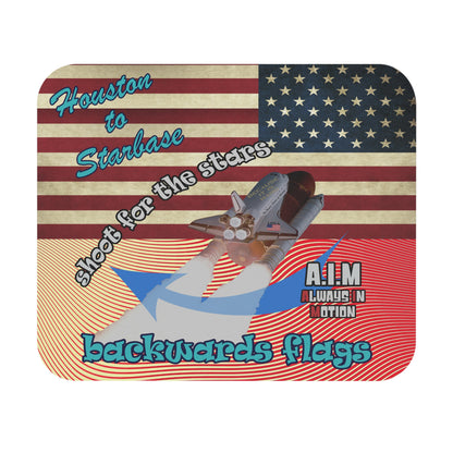 shoot for the stars - Mouse Pad (Rectangle) - (yellow-orange wave)