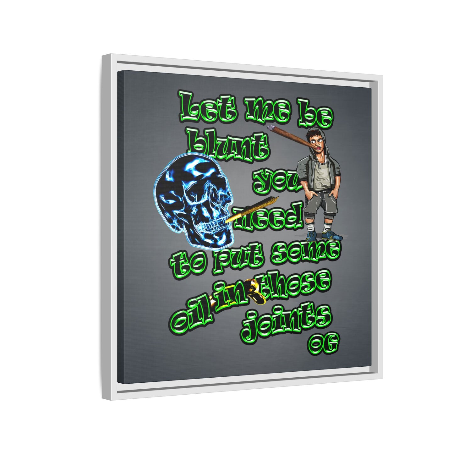 og - framed canvas art (grey-light grey)