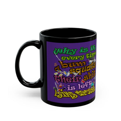 the bum's shit - Black Mug (purple)
