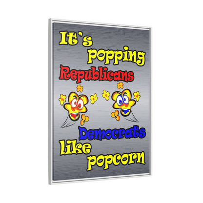 popping like popcorn - framed canvas art (brushed nickel)