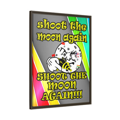 shoot the moon again - framed canvas art (rainbow split)