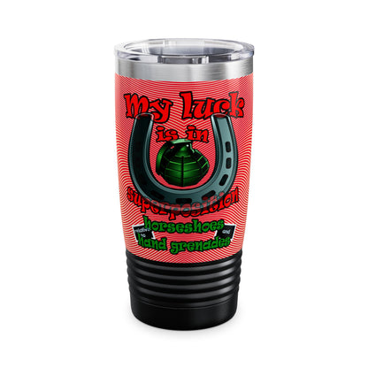 my luck - Ringneck Tumbler, 20oz (yellow-orange wave)