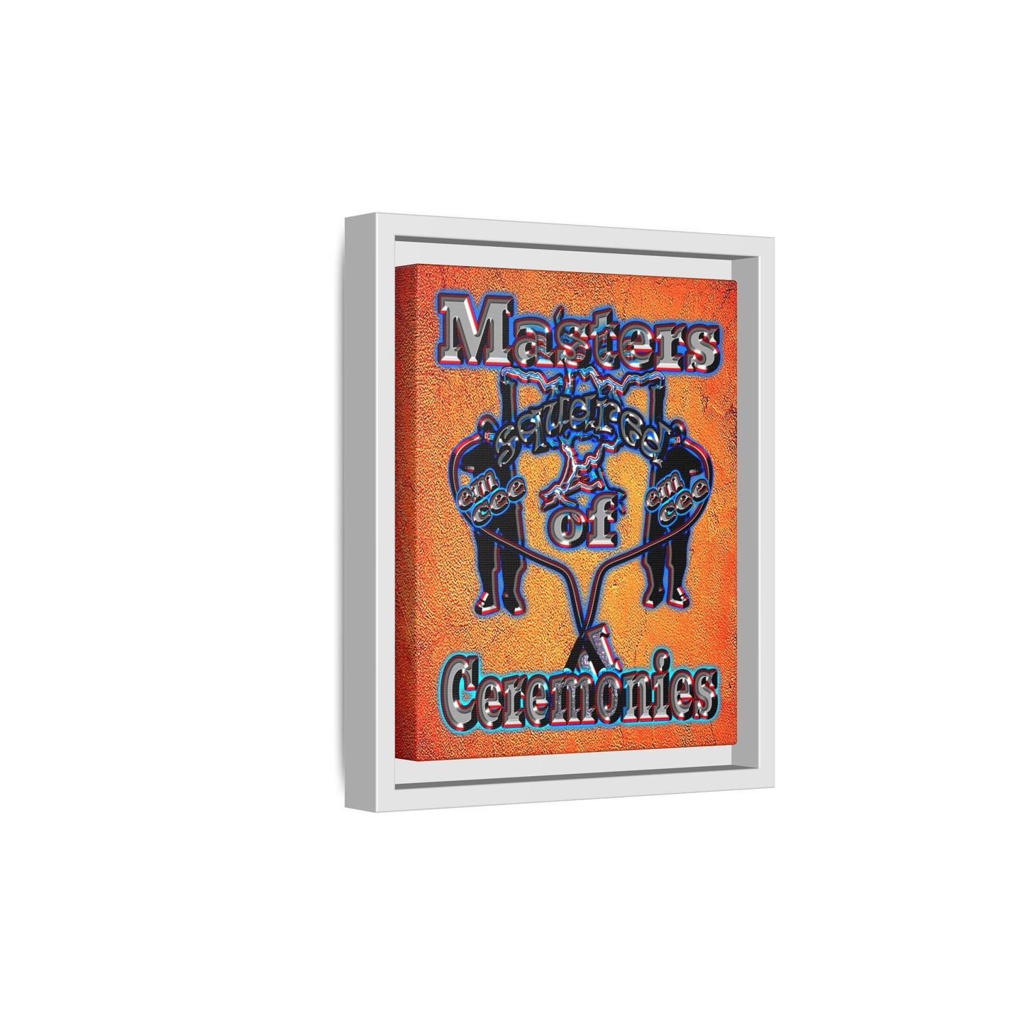 em cee squared - framed canvas art (burnt orange)