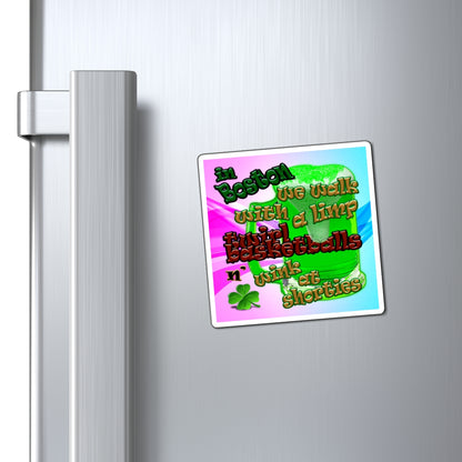 celtics logo - Magnets - (light blue-pink wave)
