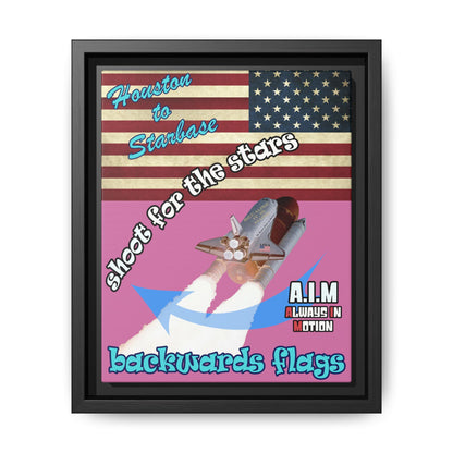 shoot for the stars - framed canvas art (light pink)