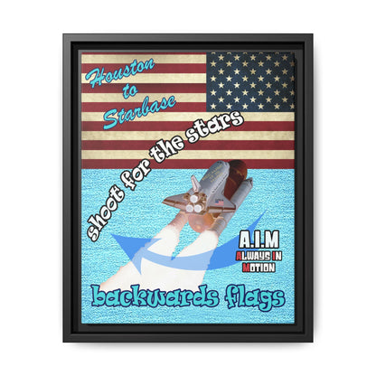 shoot for the stars - framed canvas art (faded blue)