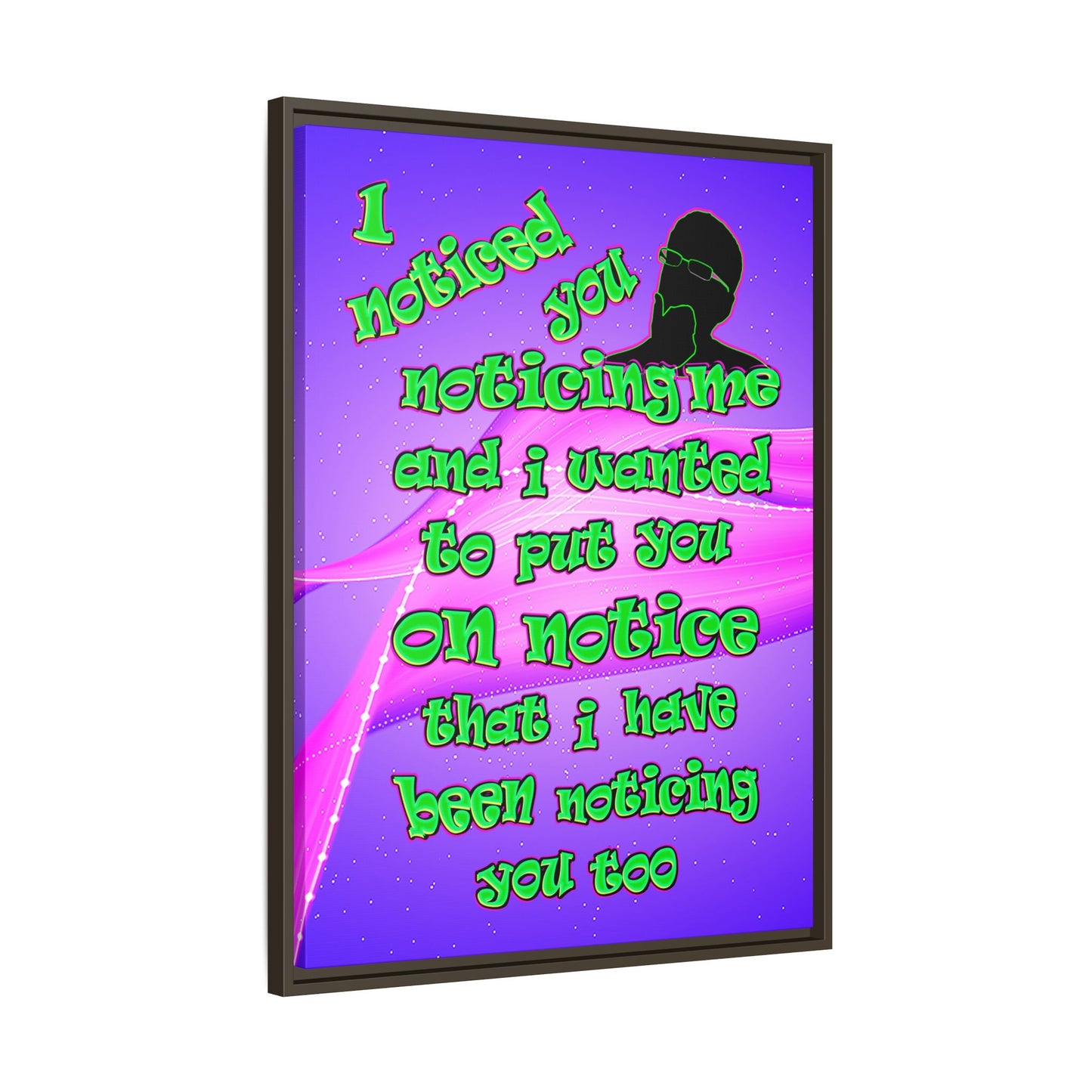 noticed you noticing - framed canvas art (purple-pink wave)