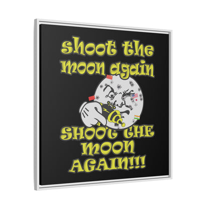 shoot the moon again - framed canvas art (black)