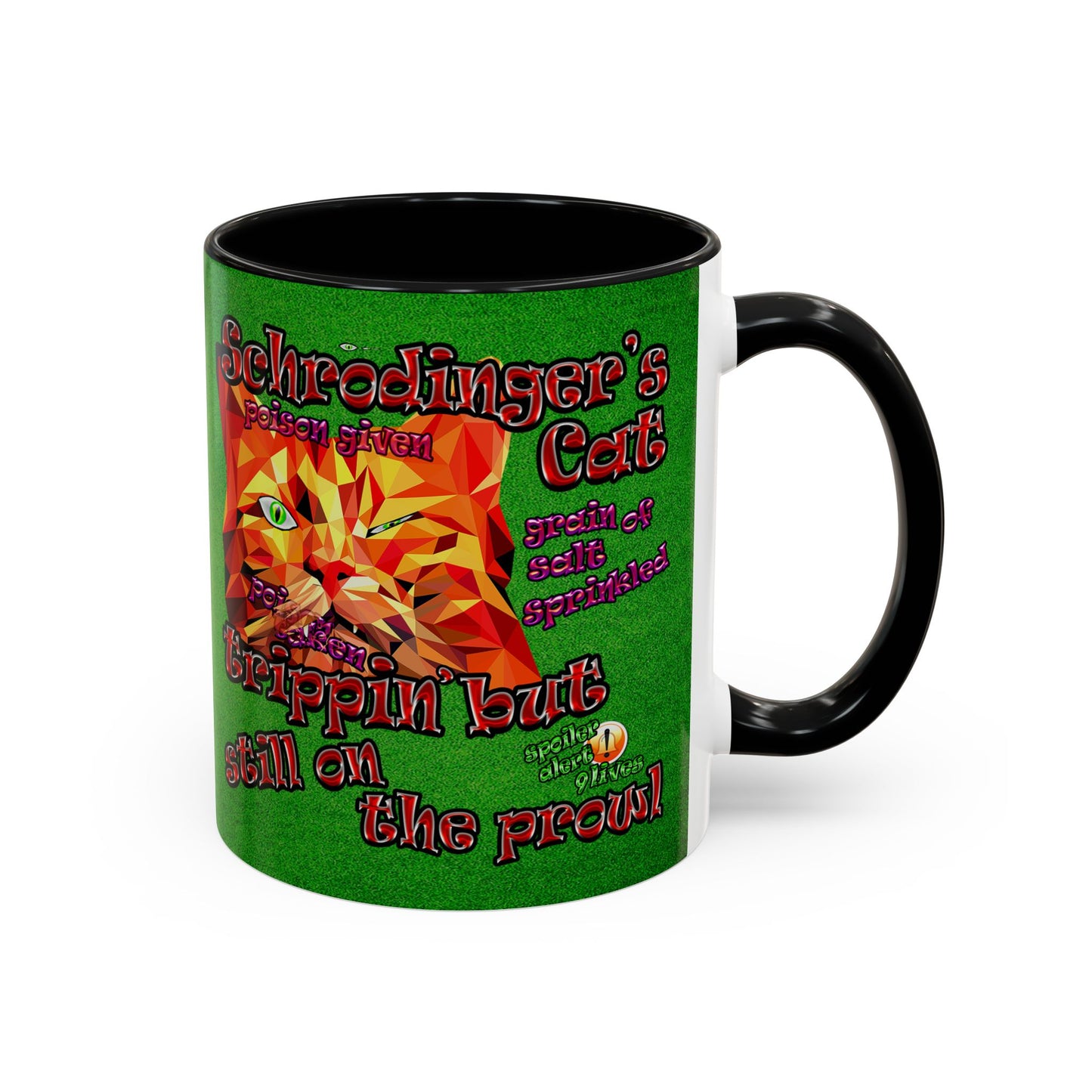schrodinger's cat - Accent Mug (green turf)