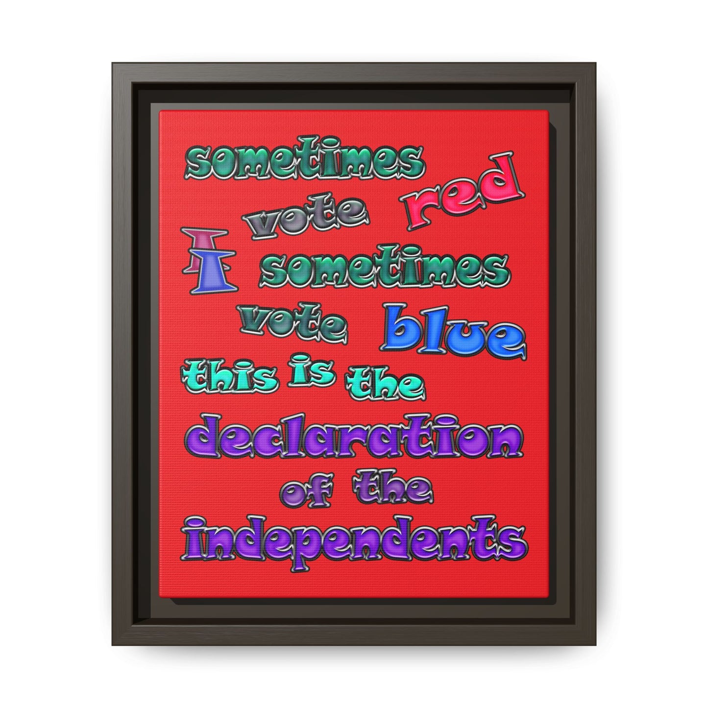 declaration of the independents - framed canvas art (red)