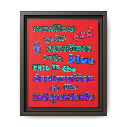 declaration of the independents - framed canvas art (red)