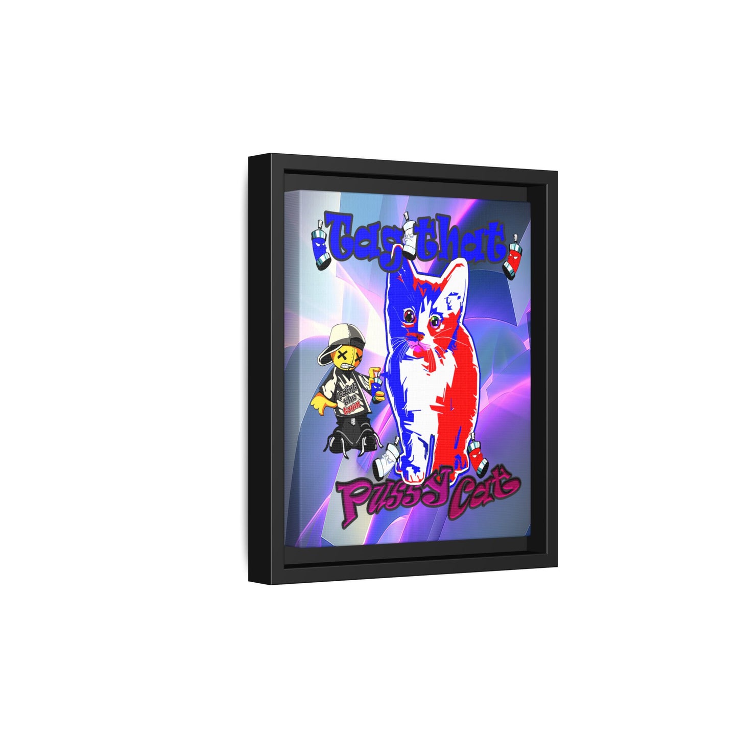 tag that - framed canvas art (grey-pink wave)