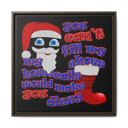 santa's shoes - framed canvas art (black)