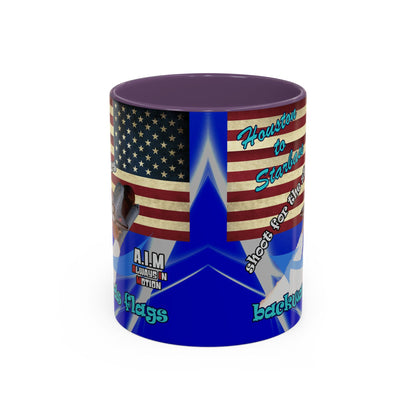 shoot for the stars - Accent Mug (blue-white wave)