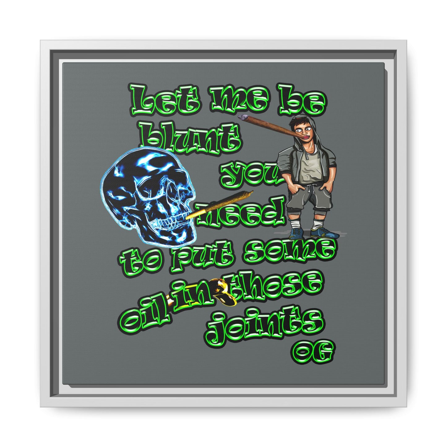 og - framed canvas art (dark grey)