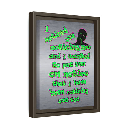 noticed you noticing - framed canvas art (brushed nickel)