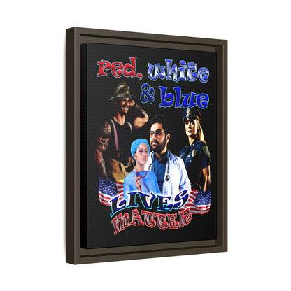 rw&b lives matter - framed canvas art (black)