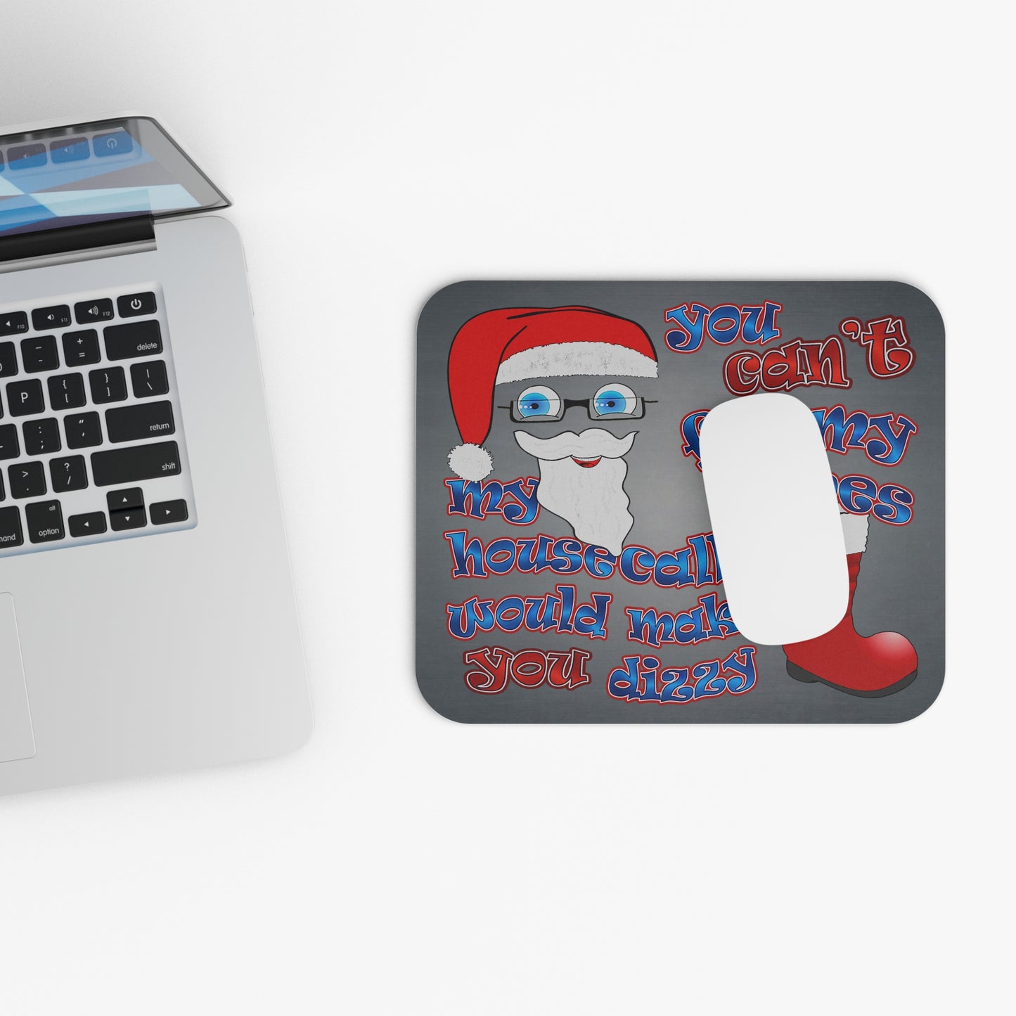 santa's shoes - Mouse Pad (Rectangle) (grey-light grey)