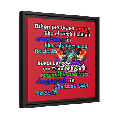 doggystyle - framed canvas art (dark red)