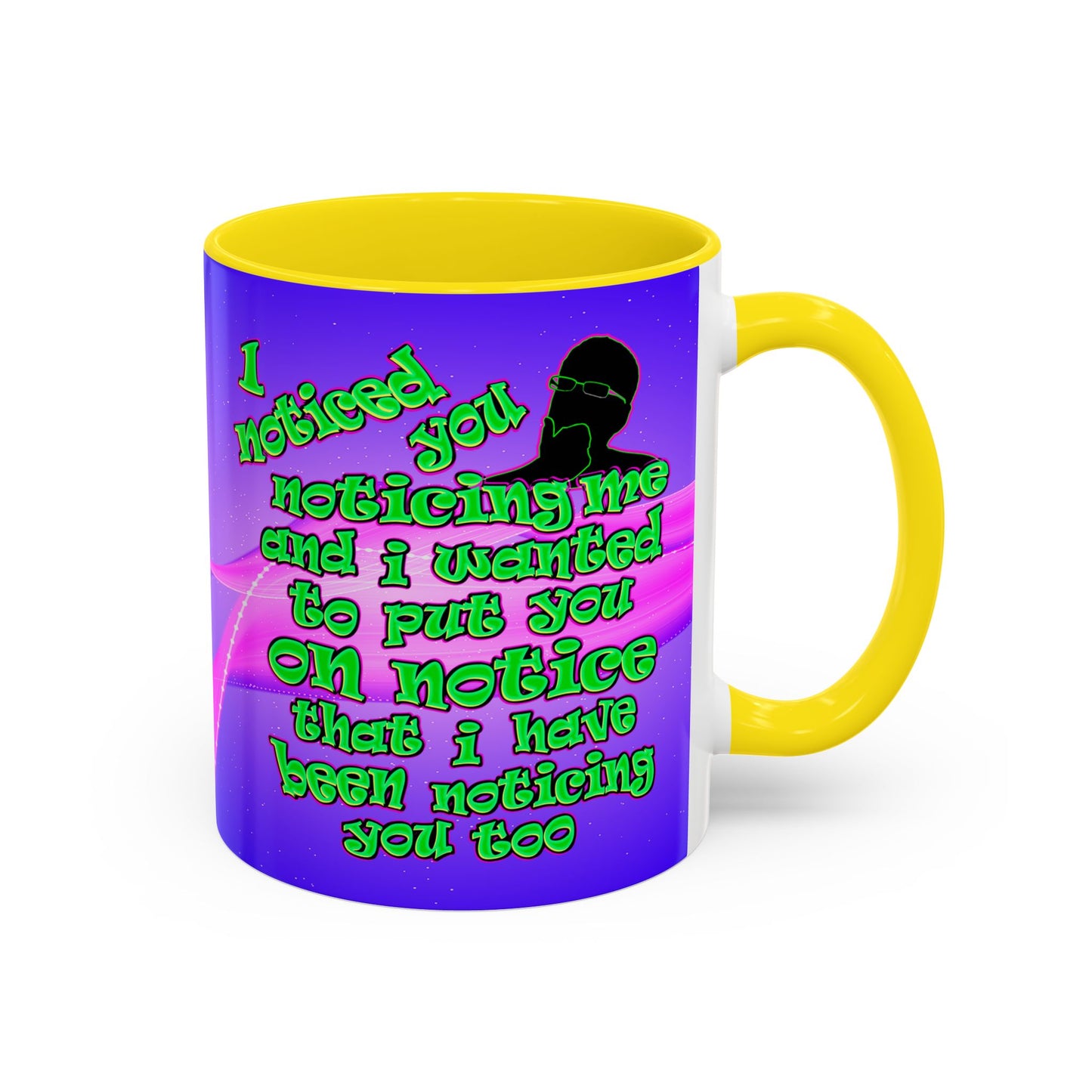 noticed you noticing - Accent Mug (purple-pink wave)