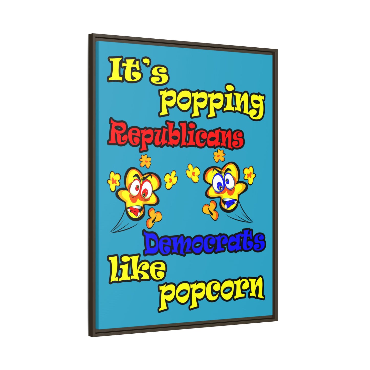 popping like popcorn - framed canvas art (turquoise)