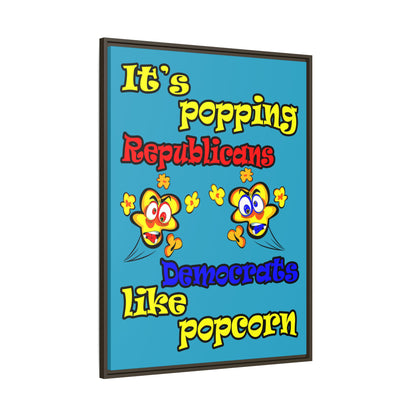 popping like popcorn - framed canvas art (turquoise)
