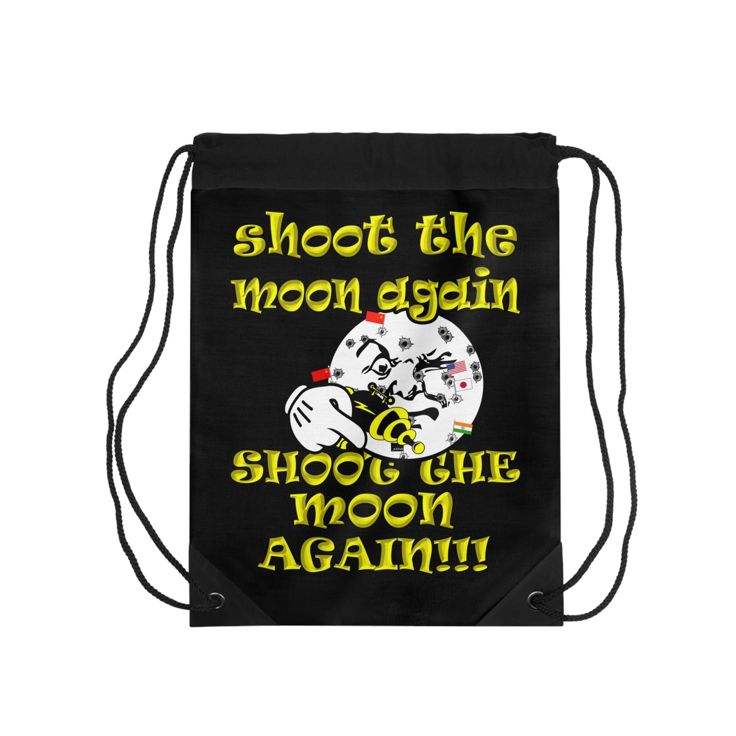 shoot the moon again - Drawstring Bag (black)