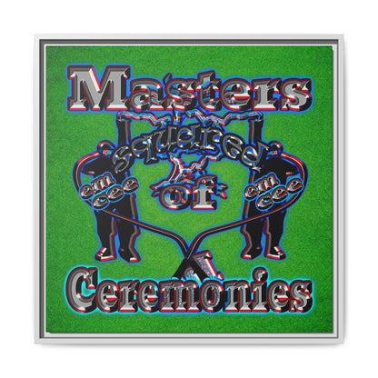 em cee squared - framed canvas art (green turf)