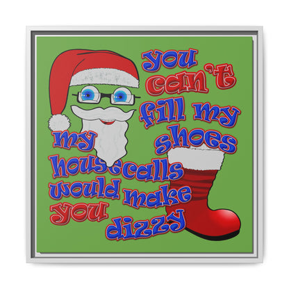 santa's shoes - framed canvas art (green)