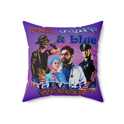 rw&b lives matter - Faux Suede Square Pillow - (purple-pink wave)