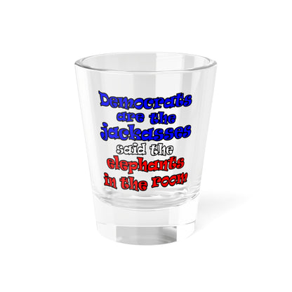 donkeys and elephants - Shot Glass