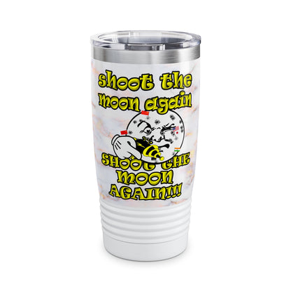 shoot the moon again - Ringneck Tumbler, 20oz (white marble)