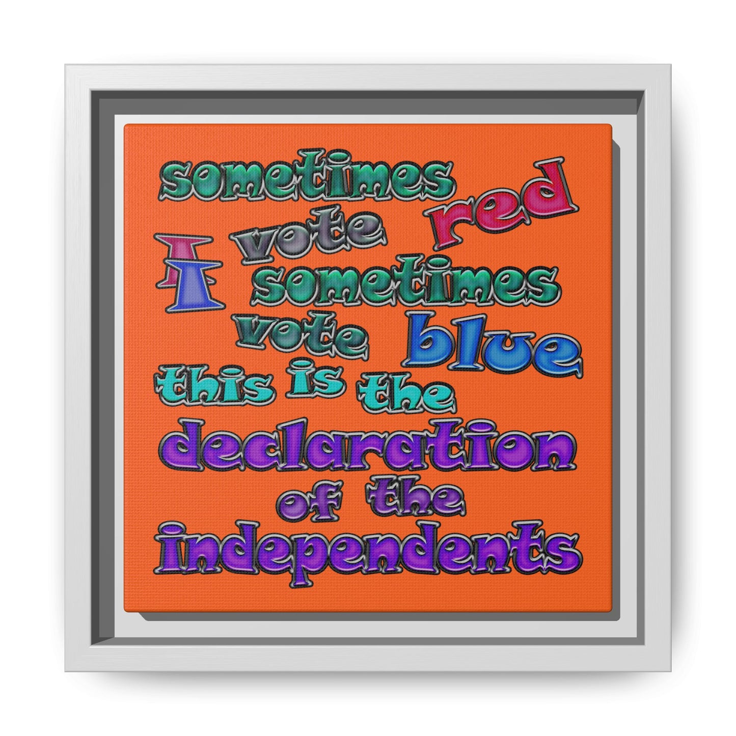 declaration of the independents - framed canvas art (orange)