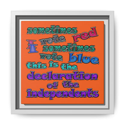 declaration of the independents - framed canvas art (orange)