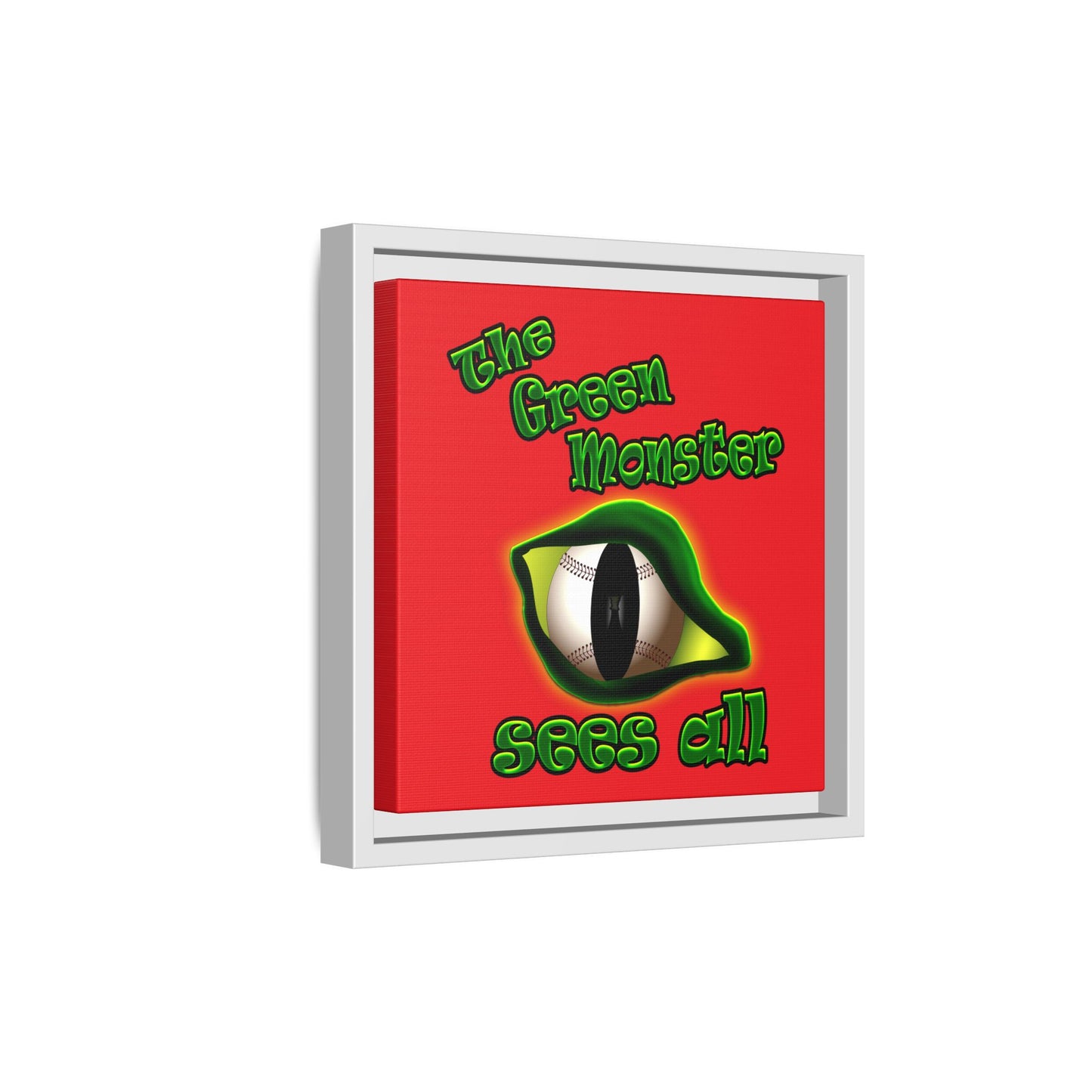 green monster - framed canvas art (red)