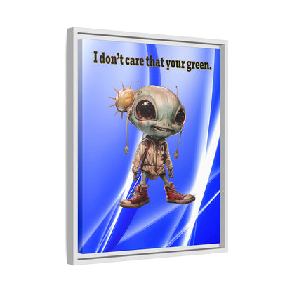 I don't care that your green - framed canvas art (blue-white wave)