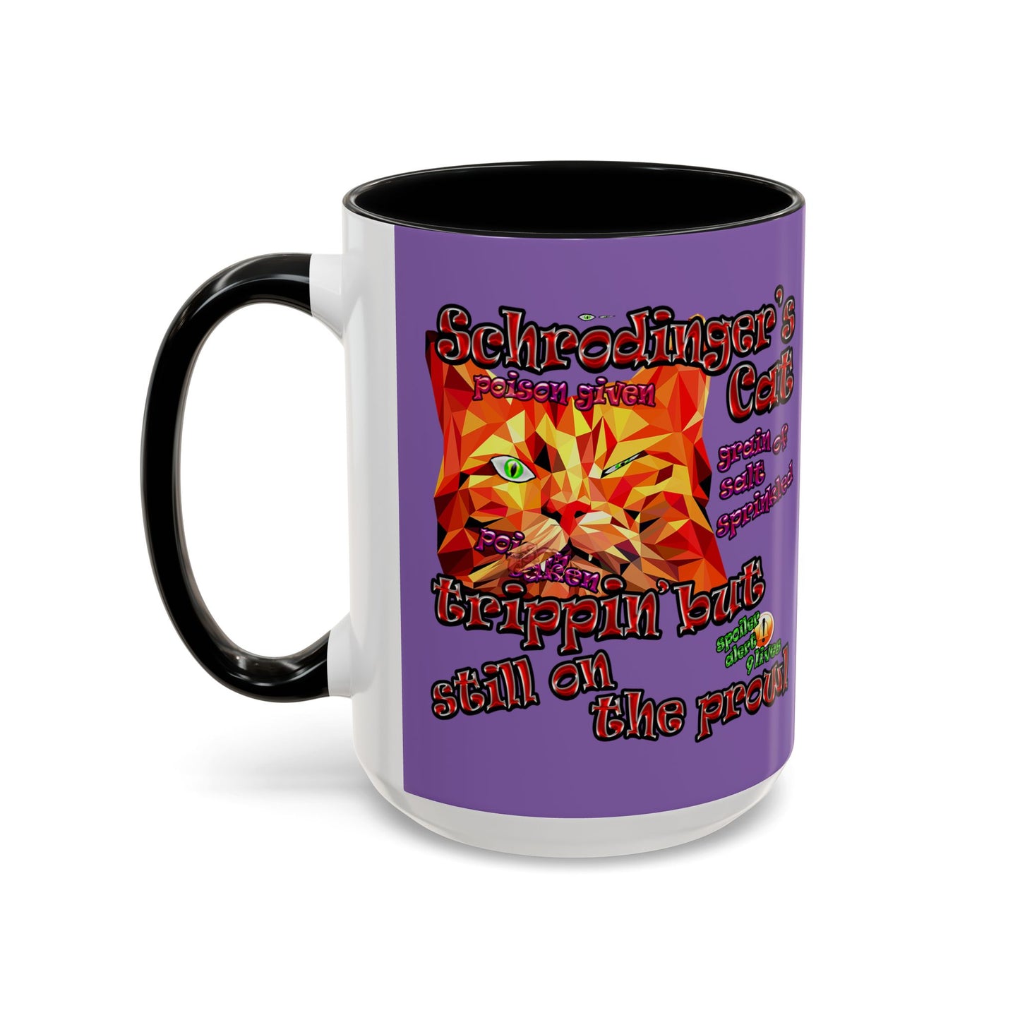schrodinger's cat - Accent Mug (light purple)