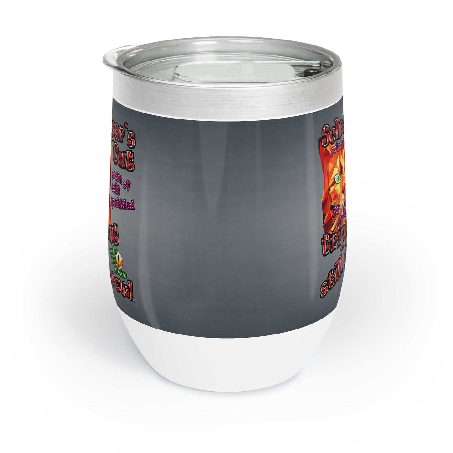 schrodinger's cat - Chill Wine Tumbler (grey-light grey)